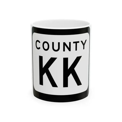 WIS County KK (Wisconsin) (Road Sign) White Coffee Mug 11oz - Go Mug Yourself