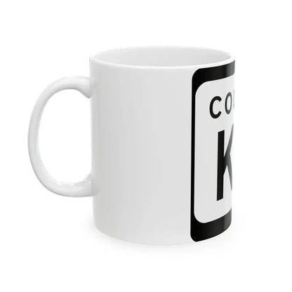 WIS County KK (Wisconsin) (Road Sign) White Coffee Mug - Go Mug Yourself