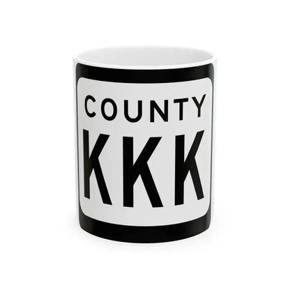WIS County KKK (Wisconsin) (Road Sign) White Coffee Mug 11oz - Go Mug Yourself