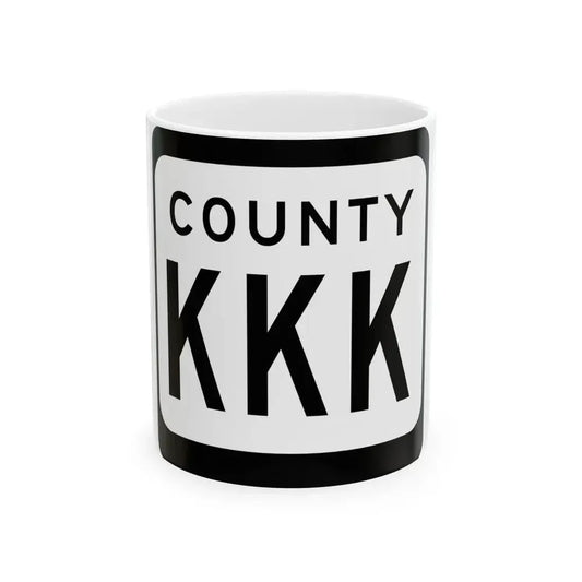 WIS County KKK (Wisconsin) (Road Sign) White Coffee Mug 11oz - Go Mug Yourself