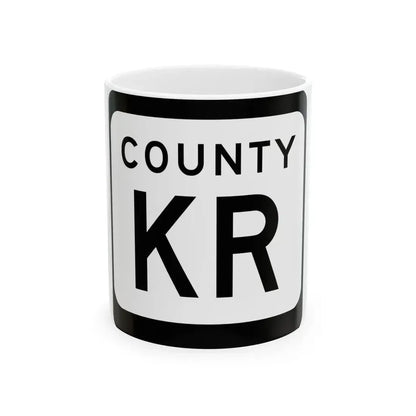 WIS County KR (Wisconsin) (Road Sign) White Coffee Mug 11oz - Go Mug Yourself
