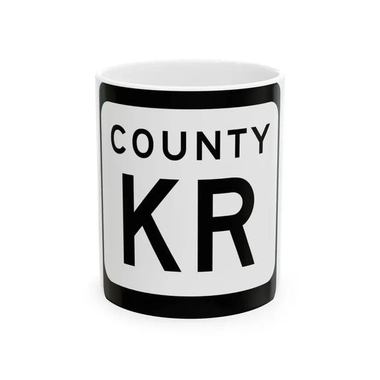 WIS County KR (Wisconsin) (Road Sign) White Coffee Mug 11oz - Go Mug Yourself