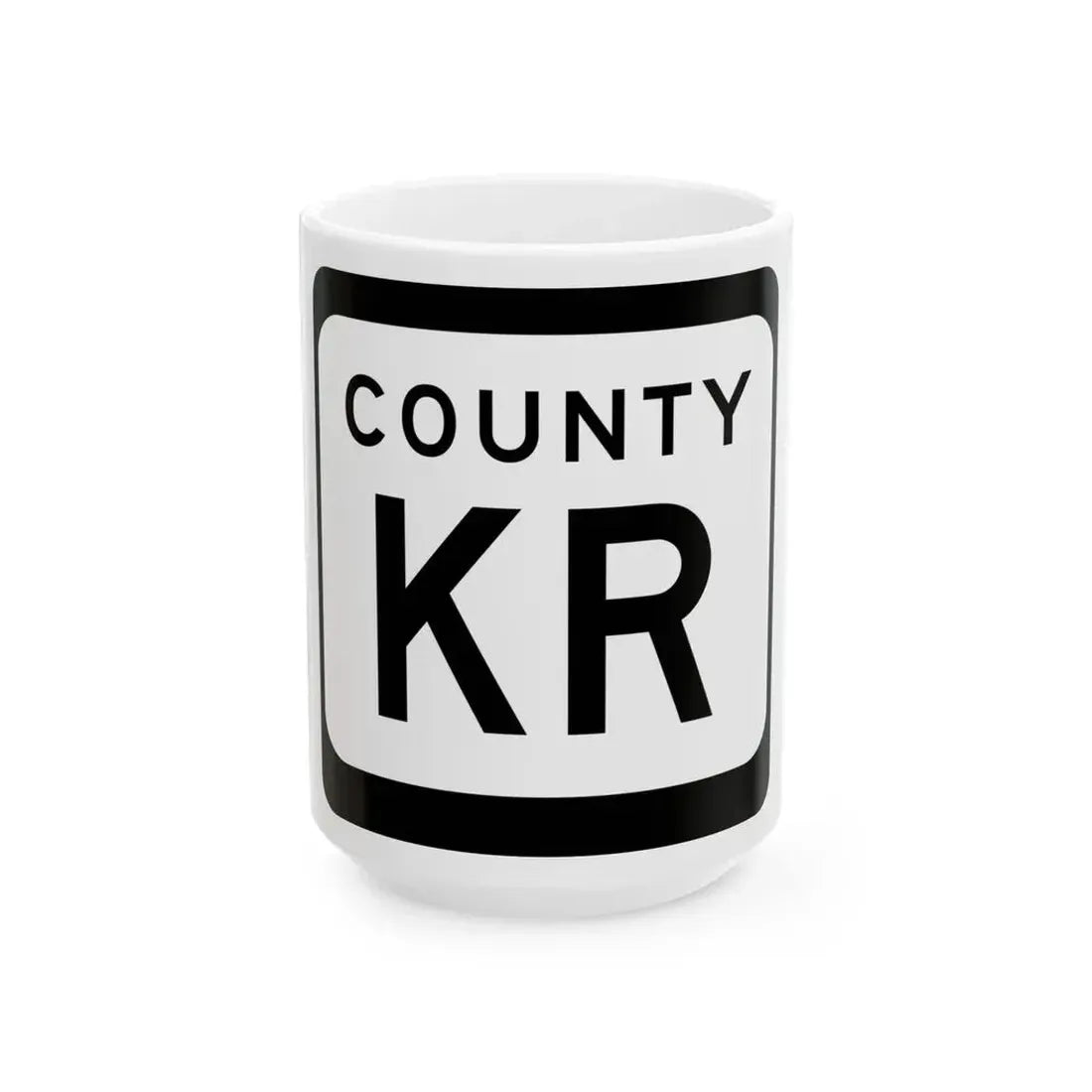 WIS County KR (Wisconsin) (Road Sign) White Coffee Mug 15oz - Go Mug Yourself
