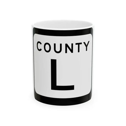 WIS County L (Wisconsin) (Road Sign) White Coffee Mug 11oz - Go Mug Yourself