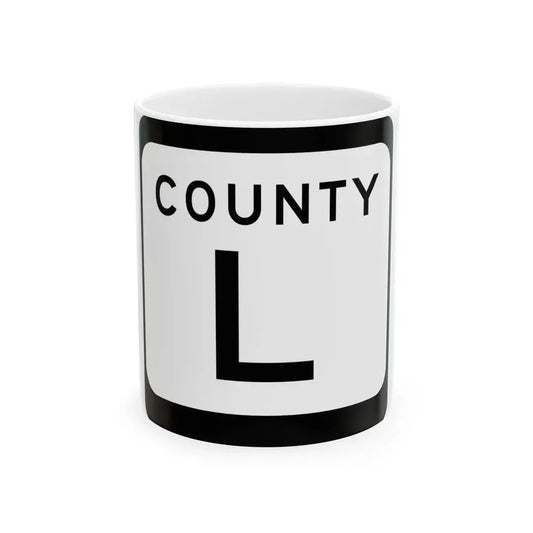 WIS County L (Wisconsin) (Road Sign) White Coffee Mug 11oz - Go Mug Yourself