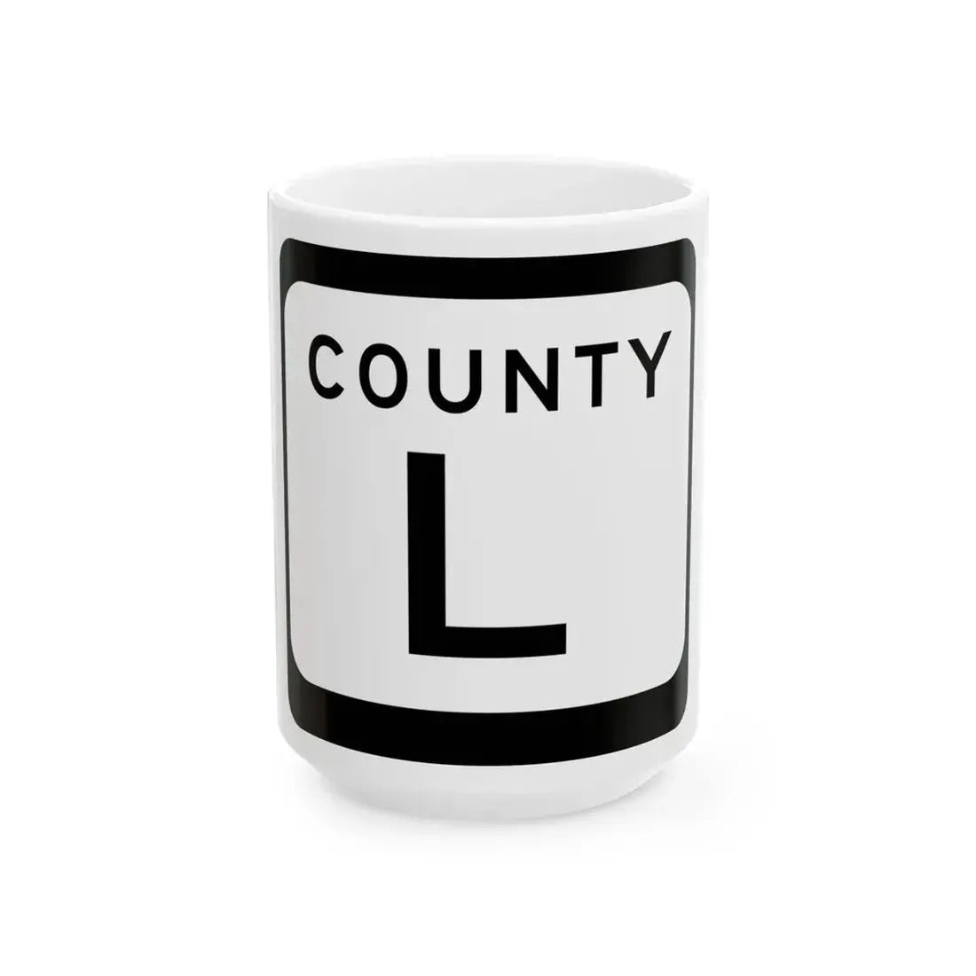 WIS County L (Wisconsin) (Road Sign) White Coffee Mug 15oz - Go Mug Yourself