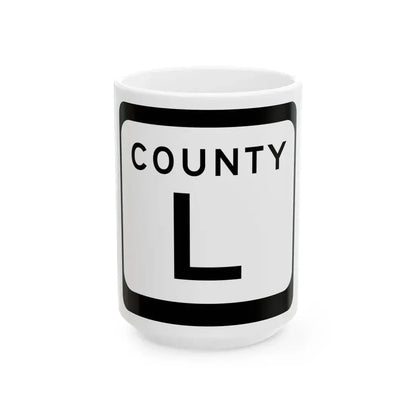 WIS County L (Wisconsin) (Road Sign) White Coffee Mug 15oz - Go Mug Yourself