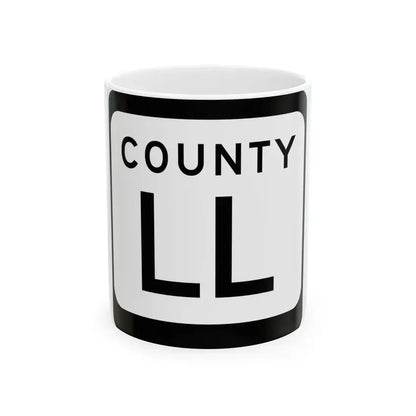 WIS County LL (Wisconsin) (Road Sign) White Coffee Mug 11oz - Go Mug Yourself