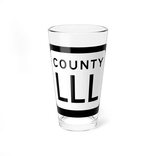 WIS County LLL (Wisconsin) (Road Sign) Pint Glass 16oz 16oz - Go Mug Yourself