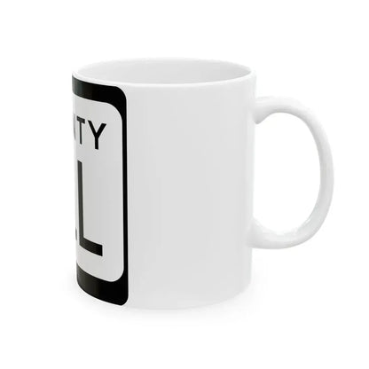 WIS County LLL (Wisconsin) (Road Sign) White Coffee Mug - Go Mug Yourself