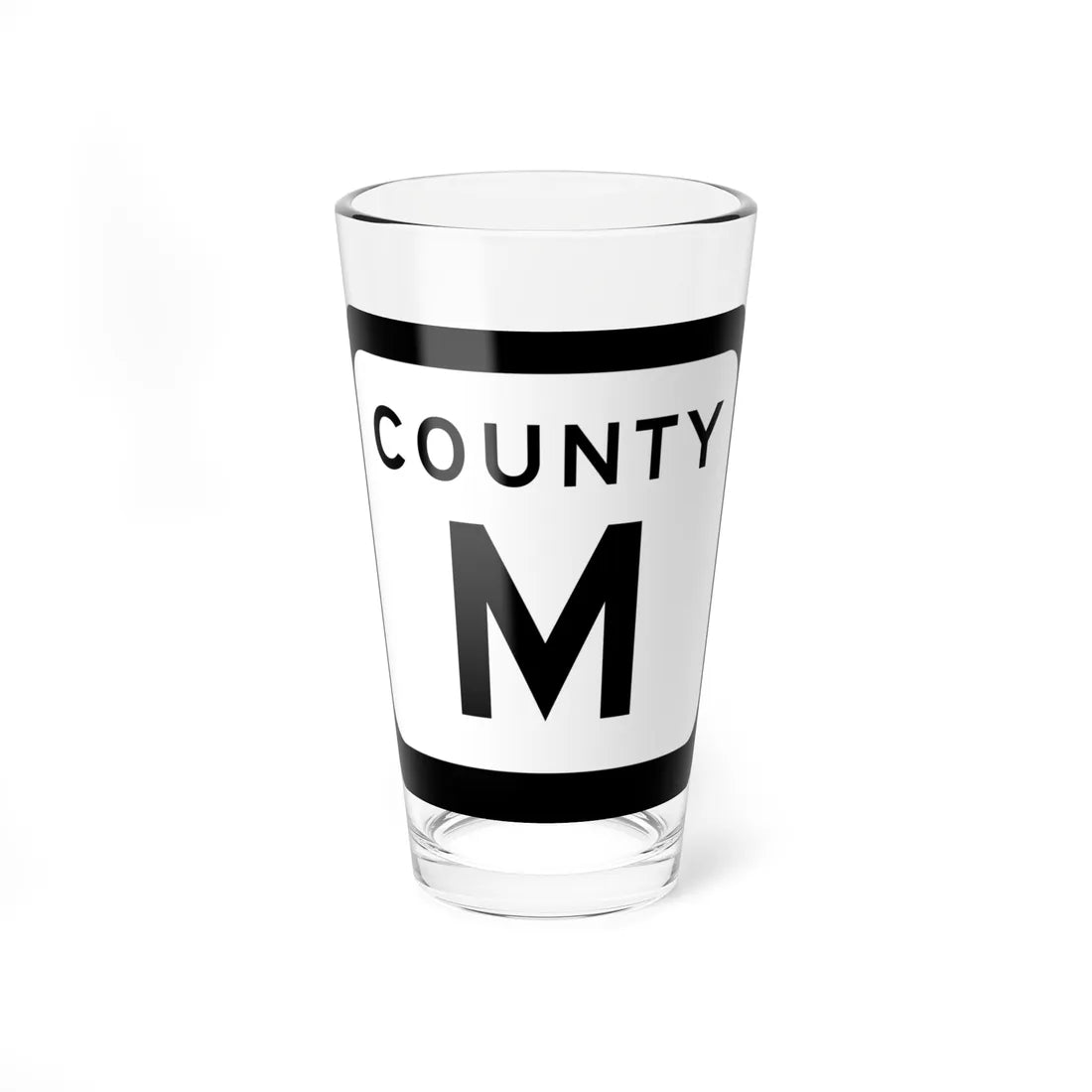 WIS County M (Wisconsin) (Road Sign) Pint Glss 16oz 16oz - Go Mug Yourself
