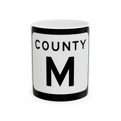WIS County M (Wisconsin) (Road Sign) White Coffee Mug 11oz - Go Mug Yourself