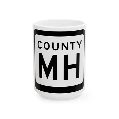 WIS County MH (Wisconsin) (Road Sign) White Coffee Mug 15oz - Go Mug Yourself