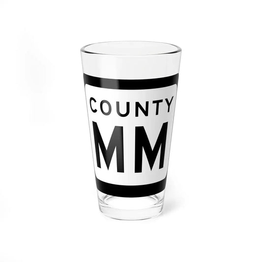 WIS County MM (Wisconsin) (Road Sign) Pint Glass 16oz 16oz - Go Mug Yourself