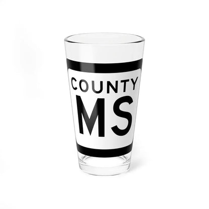 WIS County MS (Wisconsin) (Road Sign) Pint Glass 16oz 16oz - Go Mug Yourself