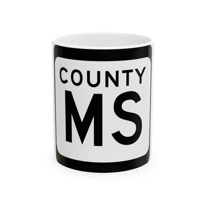 WIS County MS (Wisconsin) (Road Sign) White Coffee Mug 11oz - Go Mug Yourself