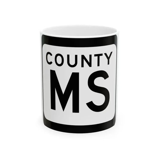 WIS County MS (Wisconsin) (Road Sign) White Coffee Mug 11oz - Go Mug Yourself
