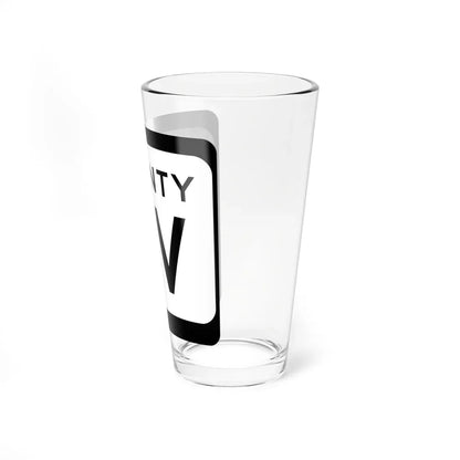 WIS County MV (Wisconsin) (Road Sign) Pint Glass 16oz - Go Mug Yourself
