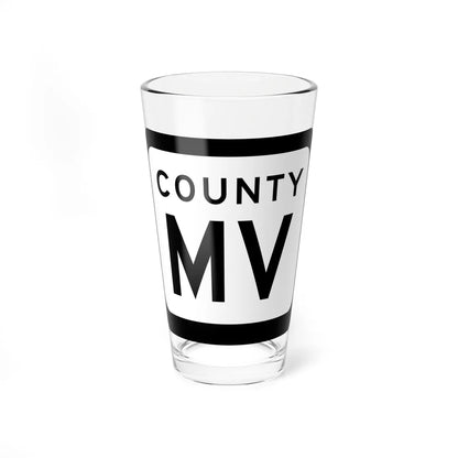 WIS County MV (Wisconsin) (Road Sign) Pint Glss 16oz 16oz - Go Mug Yourself