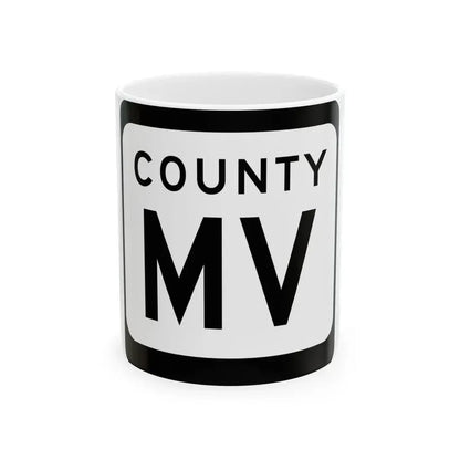 WIS County MV (Wisconsin) (Road Sign) White Coffee Mug 11oz - Go Mug Yourself