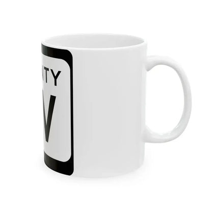 WIS County MV (Wisconsin) (Road Sign) White Coffee Mug - Go Mug Yourself