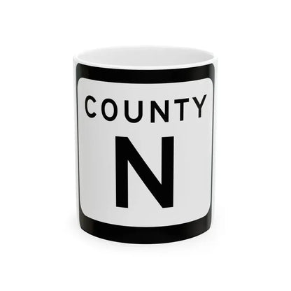 WIS County N (Wisconsin) (Road Sign) White Coffee Mug 11oz - Go Mug Yourself