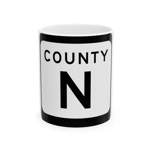 WIS County N (Wisconsin) (Road Sign) White Coffee Mug 11oz - Go Mug Yourself
