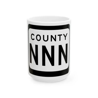 WIS County NNN (Wisconsin) (Road Sign) White Coffee Mug 15oz - Go Mug Yourself
