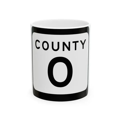 WIS County O (Wisconsin) (Road Sign) White Coffee Mug 11oz - Go Mug Yourself