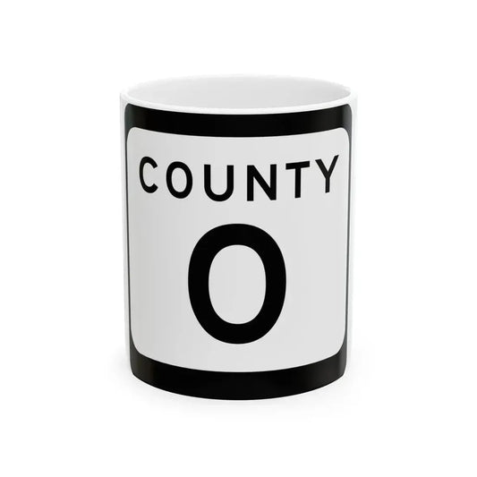 WIS County O (Wisconsin) (Road Sign) White Coffee Mug 11oz - Go Mug Yourself