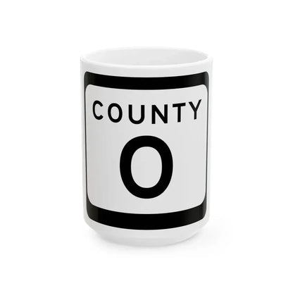 WIS County O (Wisconsin) (Road Sign) White Coffee Mug 15oz - Go Mug Yourself