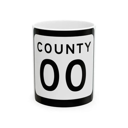 WIS County OO (Wisconsin) (Road Sign) White Coffee Mug 11oz - Go Mug Yourself