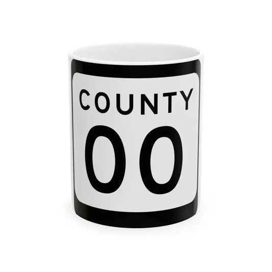 WIS County OO (Wisconsin) (Road Sign) White Coffee Mug 11oz - Go Mug Yourself