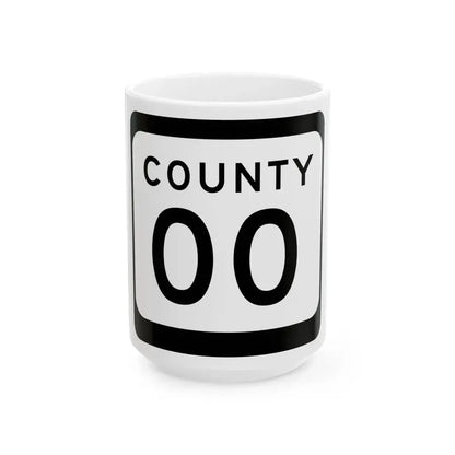 WIS County OO (Wisconsin) (Road Sign) White Coffee Mug 15oz - Go Mug Yourself