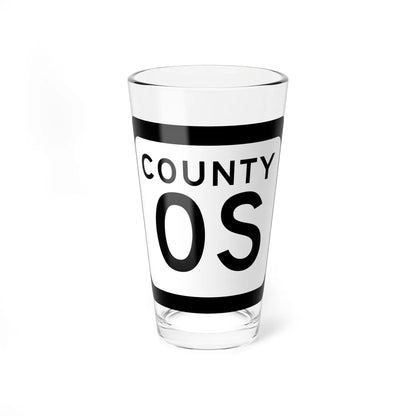 WIS County OS (Wisconsin) (Road Sign) Pint Glss 16oz 16oz - Go Mug Yourself