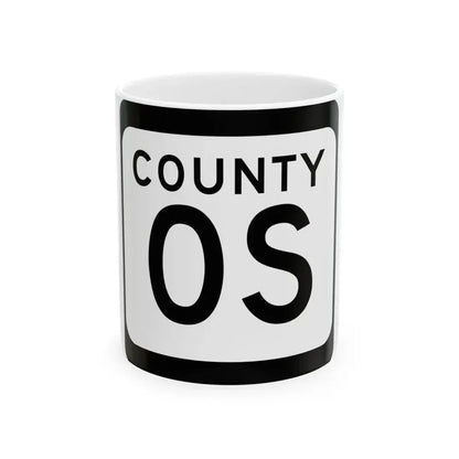 WIS County OS (Wisconsin) (Road Sign) White Coffee Mug 11oz - Go Mug Yourself