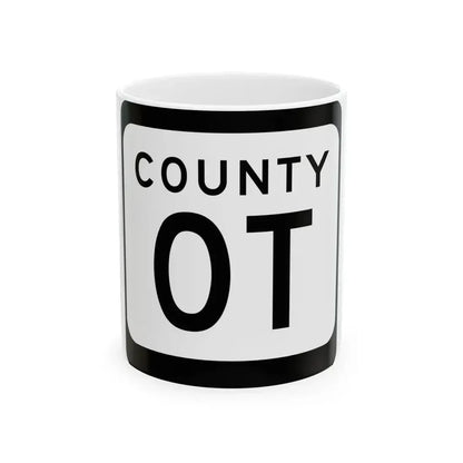 WIS County OT (Wisconsin) (Road Sign) White Coffee Mug 11oz - Go Mug Yourself