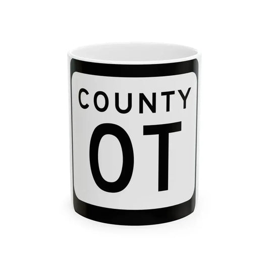 WIS County OT (Wisconsin) (Road Sign) White Coffee Mug 11oz - Go Mug Yourself