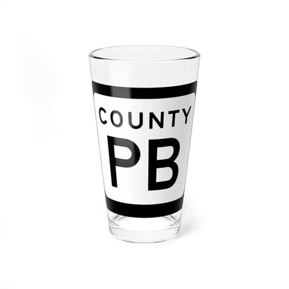 WIS County PB (Wisconsin) (Road Sign) Pint Glass 16oz 16oz - Go Mug Yourself