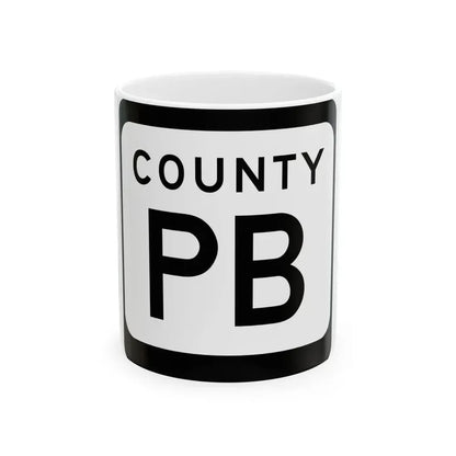 WIS County PB (Wisconsin) (Road Sign) White Coffee Mug 11oz - Go Mug Yourself