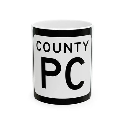 WIS County PC (Wisconsin) (Road Sign) White Coffee Mug 11oz - Go Mug Yourself