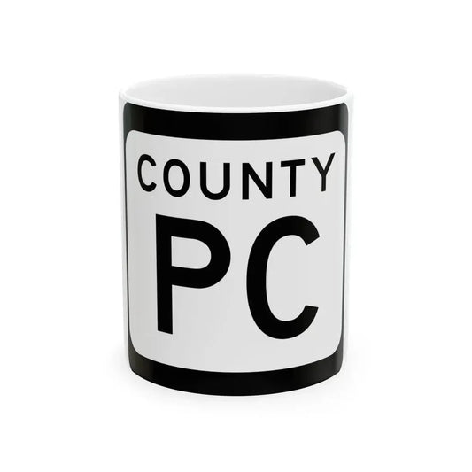 WIS County PC (Wisconsin) (Road Sign) White Coffee Mug 11oz - Go Mug Yourself