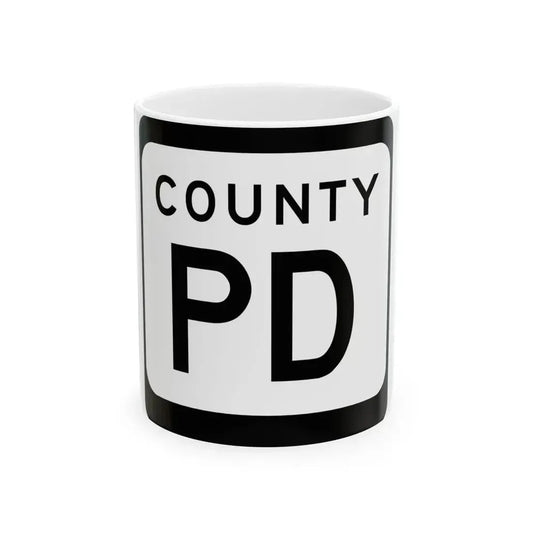 WIS County PD (Wisconsin) (Road Sign) White Coffee Mug 11oz - Go Mug Yourself
