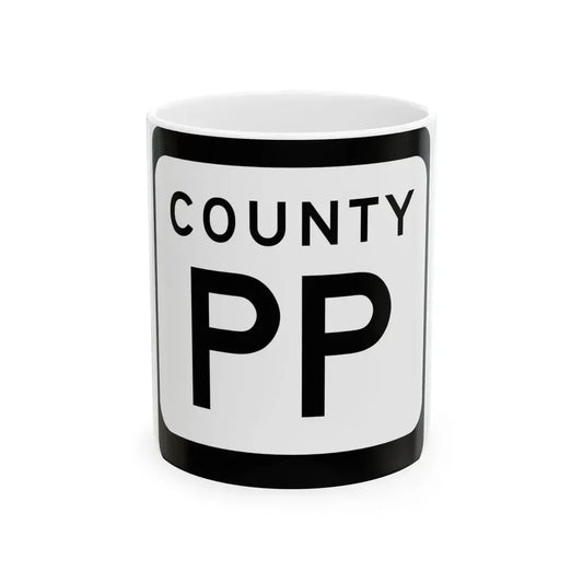 WIS County PP (Wisconsin) (Road Sign) White Coffee Mug 11oz - Go Mug Yourself