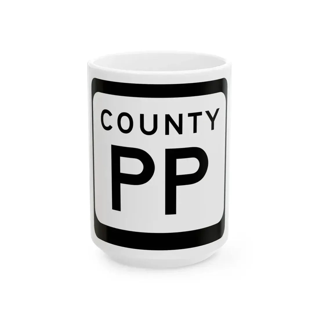 WIS County PP (Wisconsin) (Road Sign) White Coffee Mug 15oz - Go Mug Yourself
