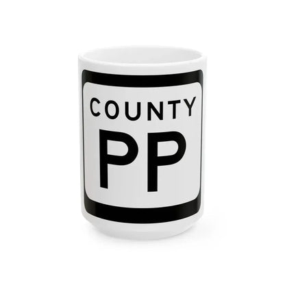 WIS County PP (Wisconsin) (Road Sign) White Coffee Mug 15oz - Go Mug Yourself