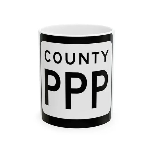 WIS County PPP (Wisconsin) (Road Sign) White Coffee Mug 11oz - Go Mug Yourself