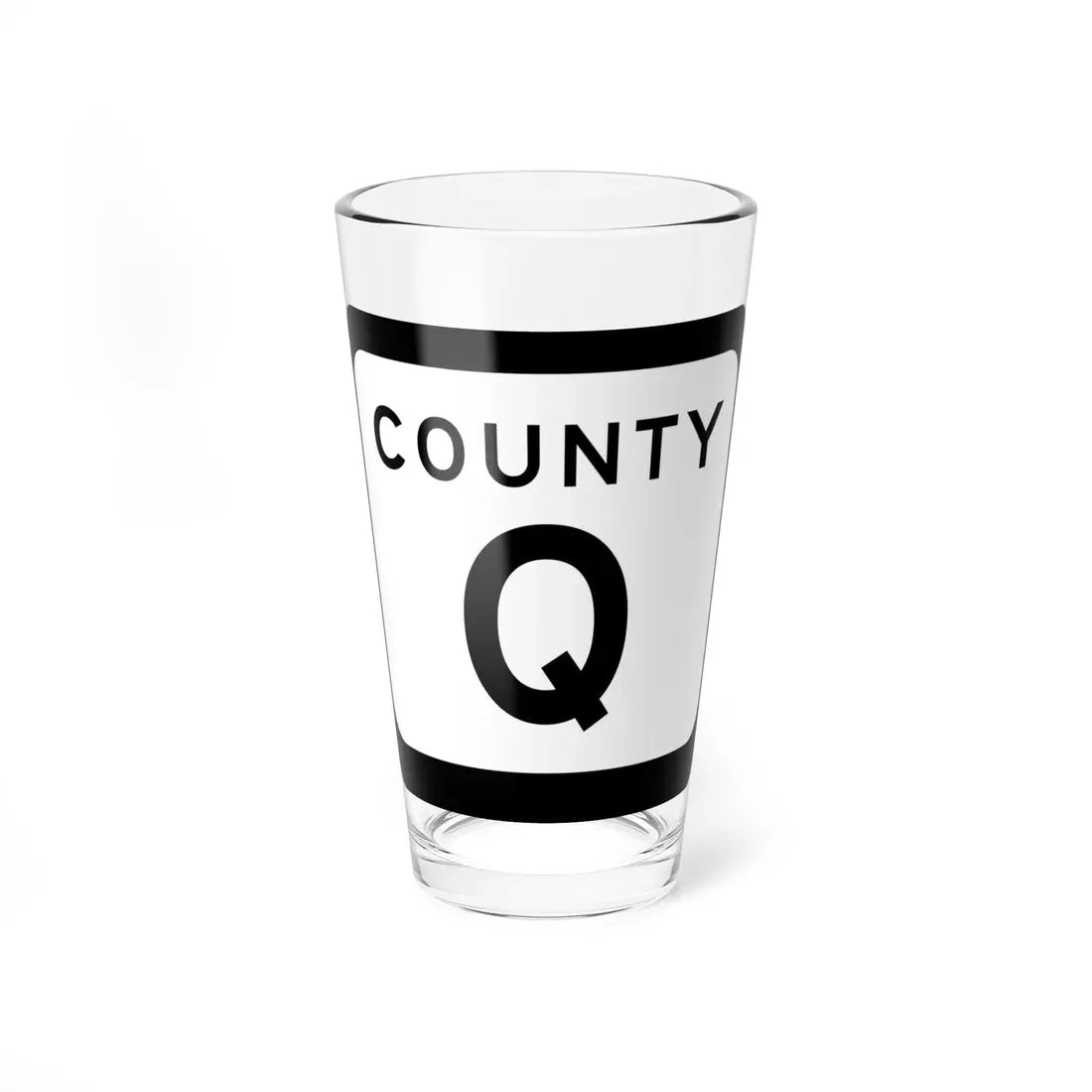 WIS County Q (Wisconsin) (Road Sign) Pint Glass 16oz 16oz - Go Mug Yourself