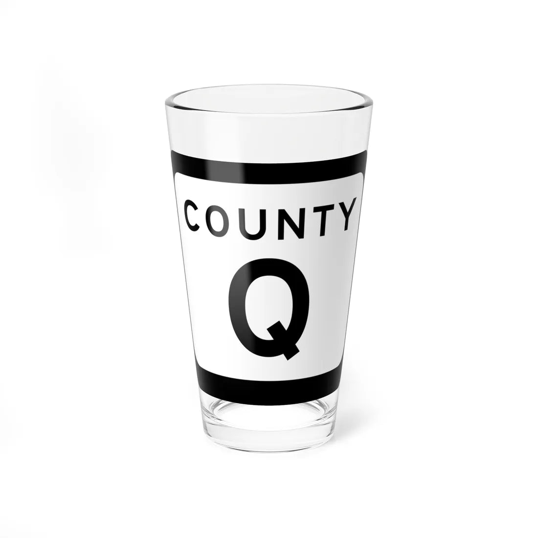 WIS County Q (Wisconsin) (Road Sign) Pint Glss 16oz 16oz - Go Mug Yourself