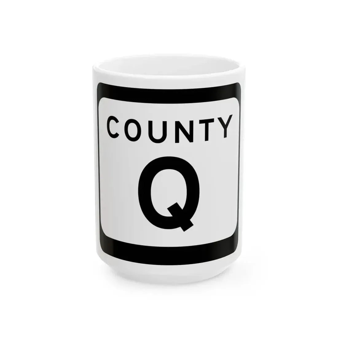 WIS County Q (Wisconsin) (Road Sign) White Coffee Mug 15oz - Go Mug Yourself